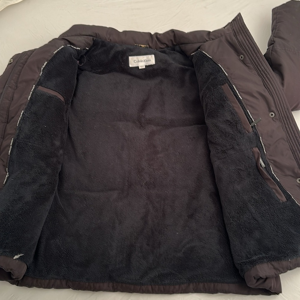 Calvin Klein vintage Y2K black fleece lined convertible puffer coat - Picture 10 of 14